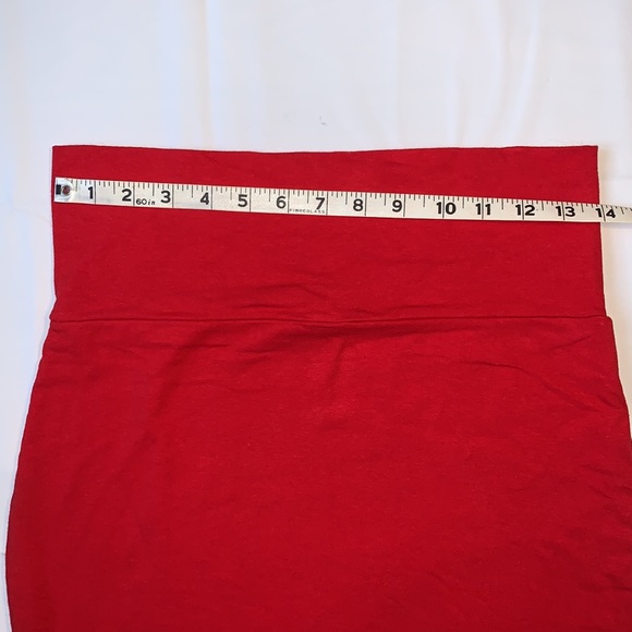 L Red Lily White High Waist Bodycon Mini Skirt - Picture 7 of 12